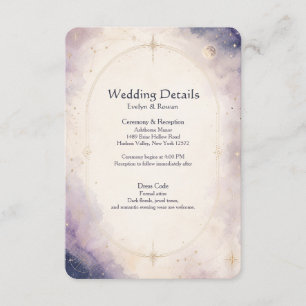 Carte D'accompagnement Carton de détails sur le mariage céleste