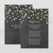 Carte D'accompagnement Carton de Direction de Mariage en Confettis Dorés (Devant / Derrière)