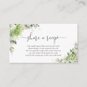 Carte D'accompagnement Carton de douche de mariage aux hydrangeas élégant