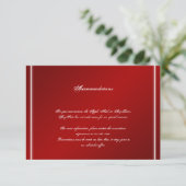 Carte D'accompagnement Carton de mariage d'hiver flocon de neige rouge bl (Debout devant)