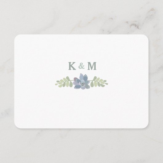 Carte D'accompagnement Carton de réception de mariage floral bouquet succ (Dos)