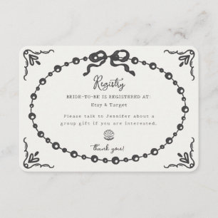Carte D'accompagnement Carton de registre de cadeaux à ruban Coquette Pro