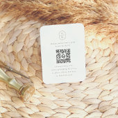Carte D'accompagnement Carton de réponse photo QR Code Initiales Élégante