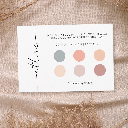 Carte D'accompagnement Carton d'insertion de code vestimentaire pour invi