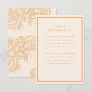 Carte D'accompagnement Carton d'insertion de mariage Mehndi