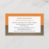 Carte D'accompagnement Carton d'invitation Baby Shower Ticket Orange Fox  (Dos)