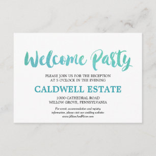 Carte D'accompagnement Carton d'invitation de bienvenue en calligraphie a