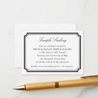 Carton d'invitation de cérémonie de scellement LDS