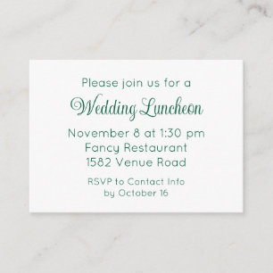Carte D'accompagnement Carton d'invitation de mariage au style vert éléga