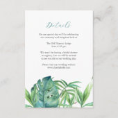 Carte D'accompagnement Carton d'invitation de mariage aux feuilles de pal (Devant)