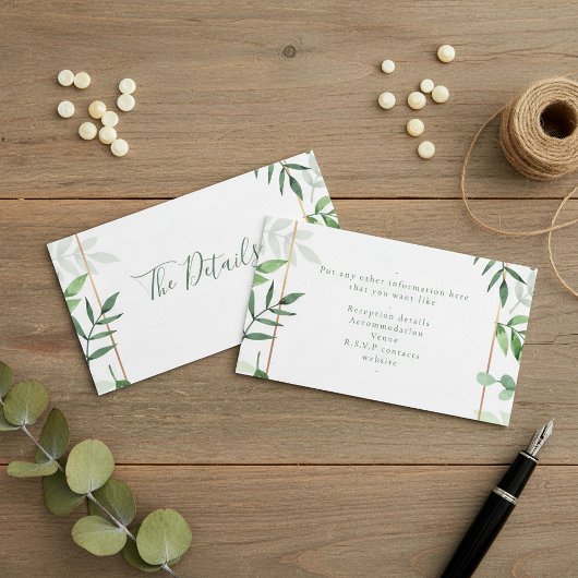 Carte D'accompagnement Carton d'invitation de mariage "les détails" avec