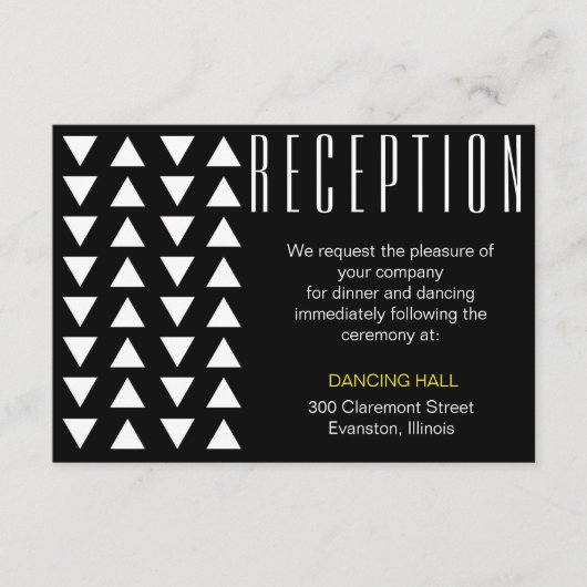 Carte D'accompagnement Carton d'invitation de réception de mariage avec a (Devant)