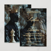 Carte D'accompagnement Carton d'invitation élégant pour mariage royal (Devant / Derrière)