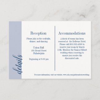 Carte D'accompagnement Carton d'invitation Navy, Mariage Caroline