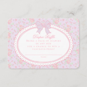 Carte D'accompagnement Carton d'invitation pour une tombola de couches fl