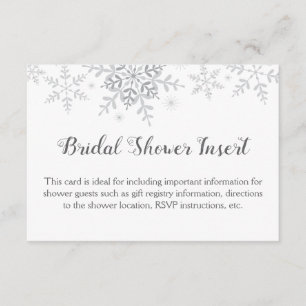 Carte D'accompagnement Carton pour Baby Shower Mariage Flocons de Neige H