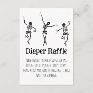 Carte D'accompagnement Carton pour la tombola de couches Dancing Skeleton