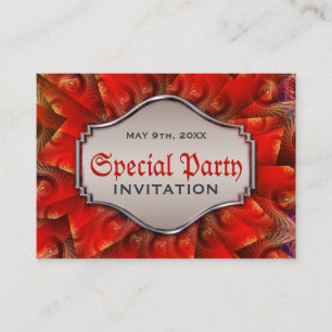 Carte D'accompagnement Cartons d'invitation miniatures à motif fractal go