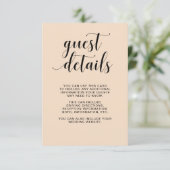 Carte D'accompagnement Cascade de Blush | Détails de l'invité Mariage (Debout devant)