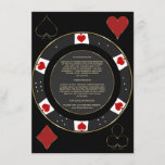 Carte D'accompagnement Casino Vegas Poker Chip Mariage Hébergement<br><div class="desc">Notre design comprend un design de puces de poker unique orné de faux or pour une touche de luxe, un costume de carte, un motif Art Déco or sur noir comme arrière - plan. Utilisez l'outil Personnaliser pour ajouter vos informations. Pour plus d'informations, visitez s'il vous plaît, ma collection de...</div>