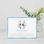 Carte D'accompagnement Casquette de baseball bleue de bébé panda (Debout devant)