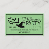 Carte D'accompagnement Casquettes et chauves-souris, Halloween Party Tick (Devant)