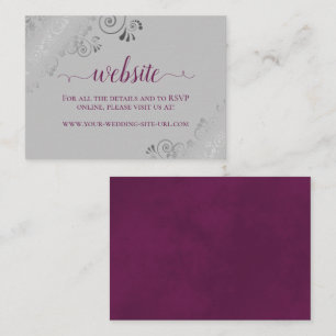 Carte D'accompagnement Cassis Purple sur le site Web Mariage de dentelle