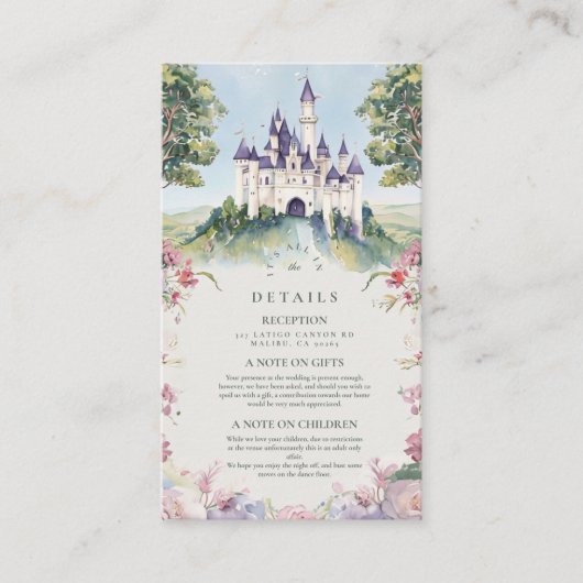 Carte D'accompagnement Castlecore Fairytale Garden Mariage (Devant)