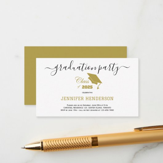 Carte D'accompagnement Catégorie De Fête De Diplôme De 2025 (Devant/Arrière en situation)