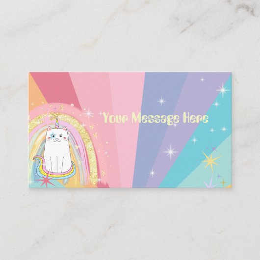 Carte D'accompagnement Caticorn Meow-Gical gamin Message d'anniversaire (Devant)