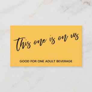Carte D'accompagnement Ce verre est offert par nous Ticket de boisson abr
