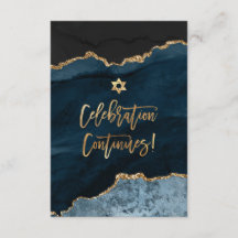 ✡ Célébration de la Mitzvah ! Aquarelle Agate Bleu