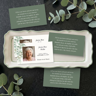 Carte D'accompagnement Célébration de la vie de l'eucalyptus Porte-photo