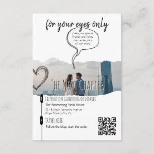 Carte D'accompagnement Célébration de mariage moderne avec fuite au tribu