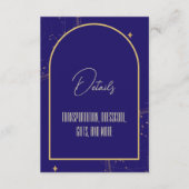 Carte D'accompagnement Céleste Nuit Ciel Marine Mariage bleu et or (Devant)