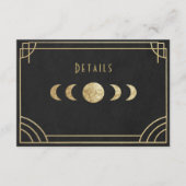 Carte D'accompagnement Celestial art deco wedding details card (Devant)