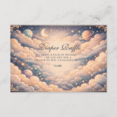 Carte D'accompagnement Celestial Clouds Stars Baby Shower Diapper Raffle (Devant)