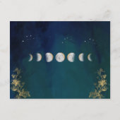 Carte D'accompagnement Celestial Elegant Blue, Navy Green Mariage Détails (Dos)