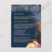 Carte D'accompagnement Celestial Floral Galaxy Navy Blue Wedding Details (Devant)