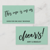 Carte D'accompagnement Celui-ci est sur nous Décontracté Light Green Drin (Devant / Derrière)