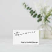 Carte D'accompagnement Celui-ci est sur nous Typographie Boire Billet (Debout devant)