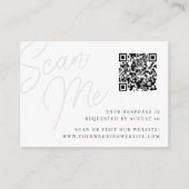 Carte D'accompagnement Cendre | Script Watermark QR Code RSVP (Devant)