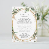 Carte D'accompagnement Cercle d'or blanc Frame Boho Botanical Eucalyptus (Debout devant)