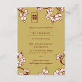 Carte D'accompagnement Cérémonie de thé chinois Xi double de fleurs de pr (Devant)