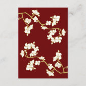 Carte D'accompagnement Cérémonie de thé chinois Xi double de fleurs de pr (Dos)