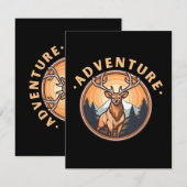 Carte D'accompagnement Cerf - Faune - Camping - Aventure (Devant / Derrière)