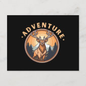 Carte D'accompagnement Cerf - Faune - Camping - Aventure (Dos)