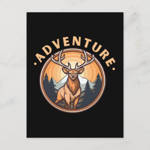 Carte D'accompagnement Cerf - Faune - Camping - Aventure
