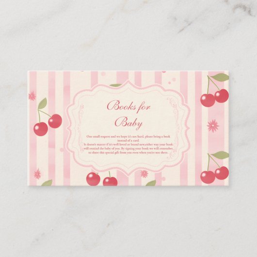 Carte D'accompagnement Cerise coquette unique sur les livres supérieurs p (Devant)