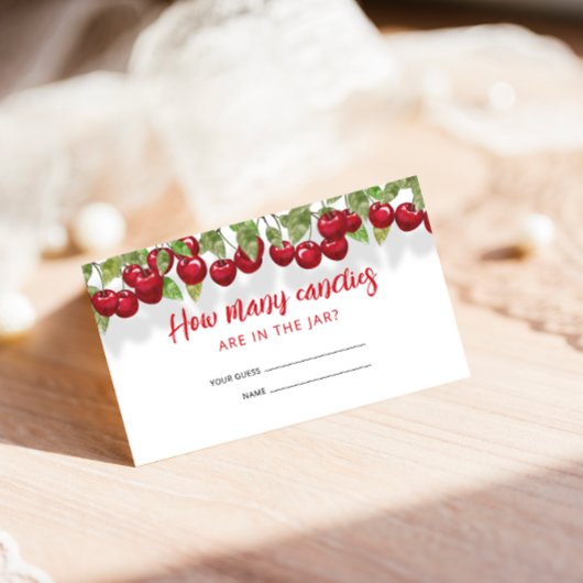 Carte D'accompagnement Cerise Sucrée Combien de bonbons